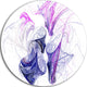Colored Smoke Purple, Abstract Digital Art Disc Metal Wall Art, 23"