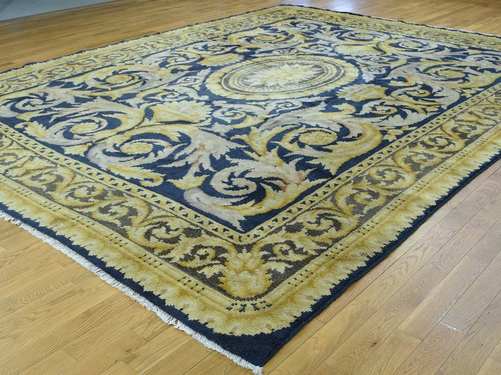 10'10"x13'8" Old Spanish Savonnerie Exc Cond Handmade Oversize Rug