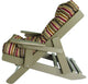 Folding and Reclining Siesta Chair, Poly Lumber, Weathered Wood, Brannon Redwo