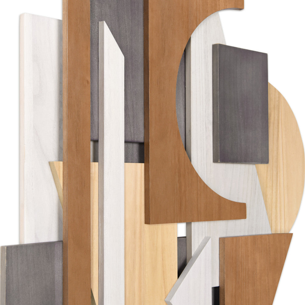 "Moonlit Mist" Hand Made Wood Abstracts Wall Art, Ap-106b-4824-07