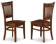 Vancouver Wood Seat Dining Chairs, Espresso Finish Set of 2