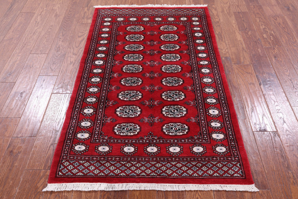 3' 1" X 5' 2" Handmade Silky Bokhara Wool Rug - Q13817