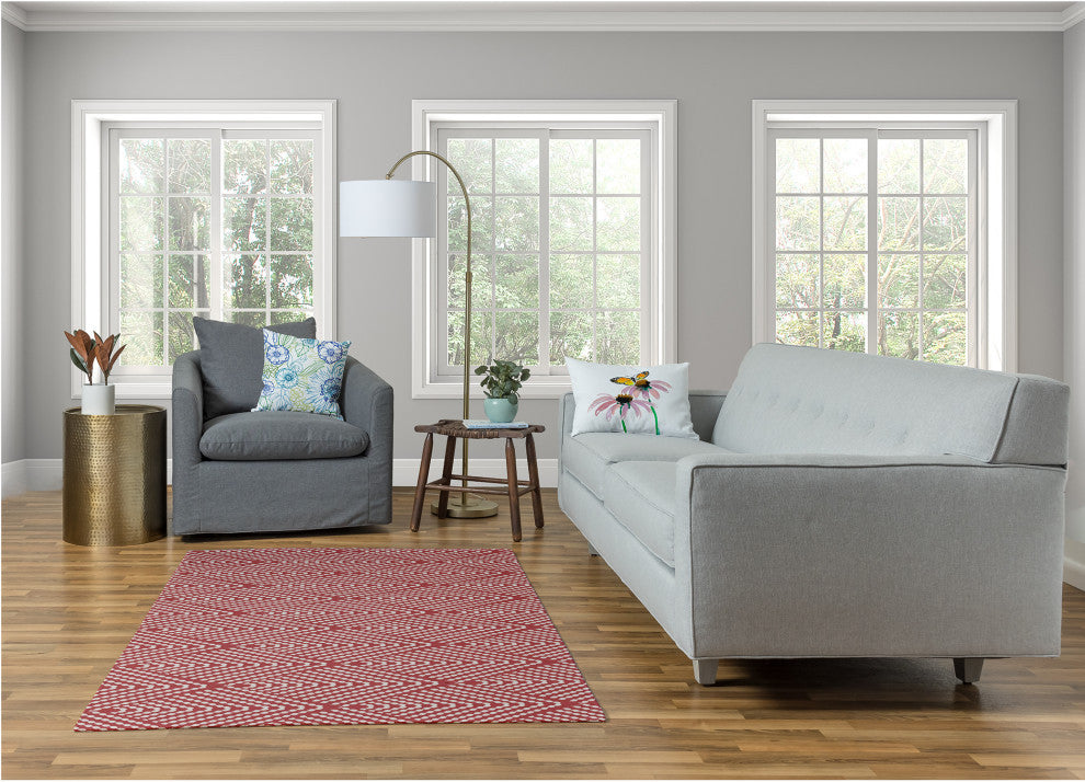 Lifeflor Diamond Spring Chenille Rug, Ligonberry Red, 4'x6'