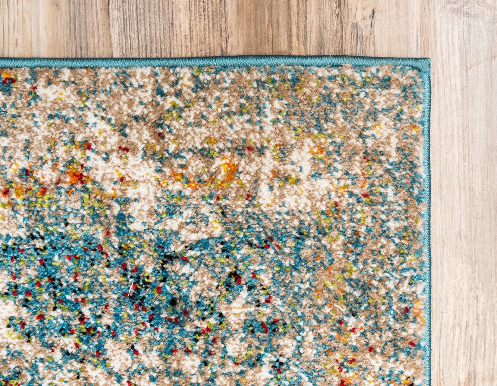 Unique Loom Blue Gondola Rosso 5' 0 x 8' 0 Area Rug
