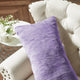 Heavy Faux Fur Throw Pillow Covers 2pcs Set, Lavender Fog, 14''x26''