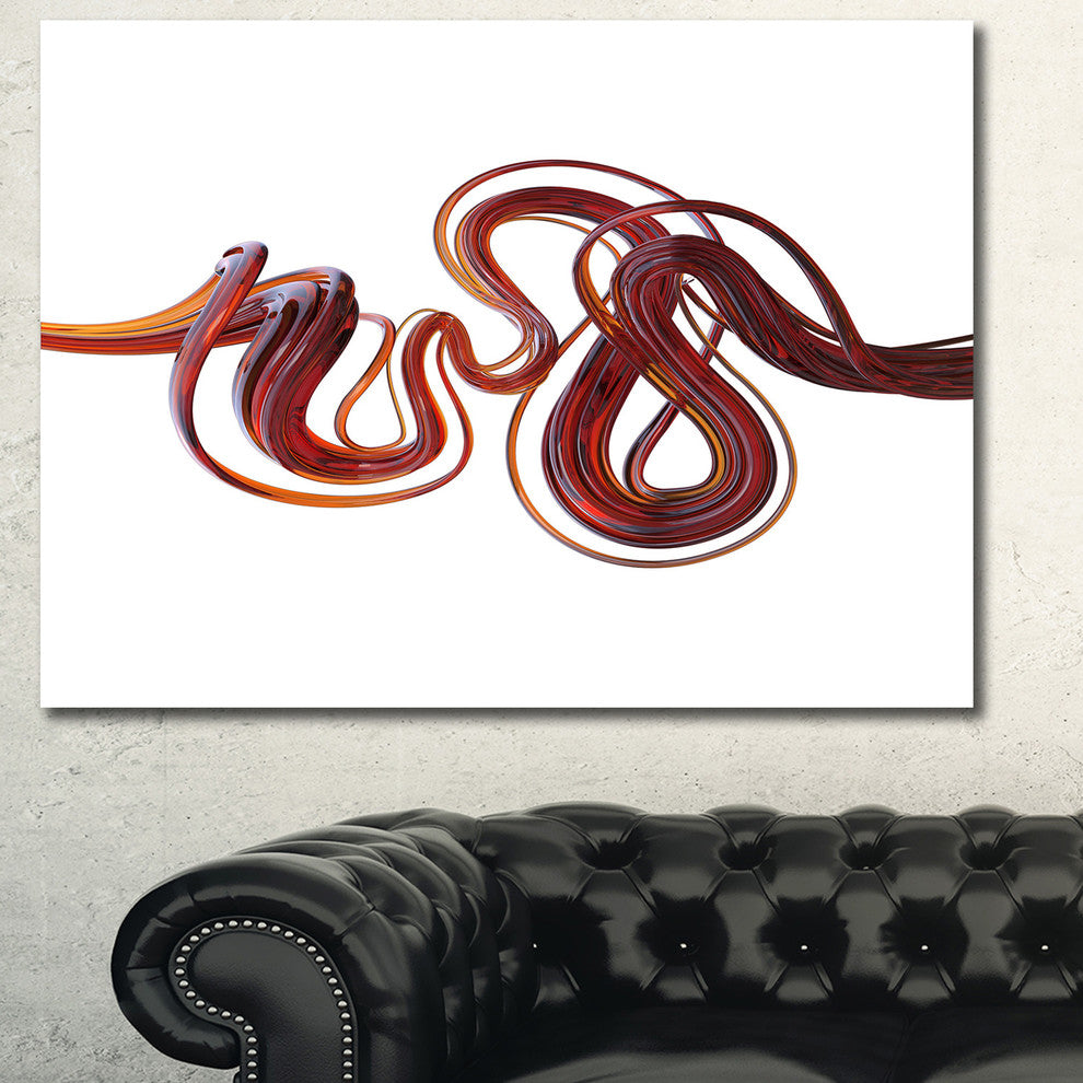 3d Flexible Caramel Lines, Abstract Canvas Art Print, 40"x30"