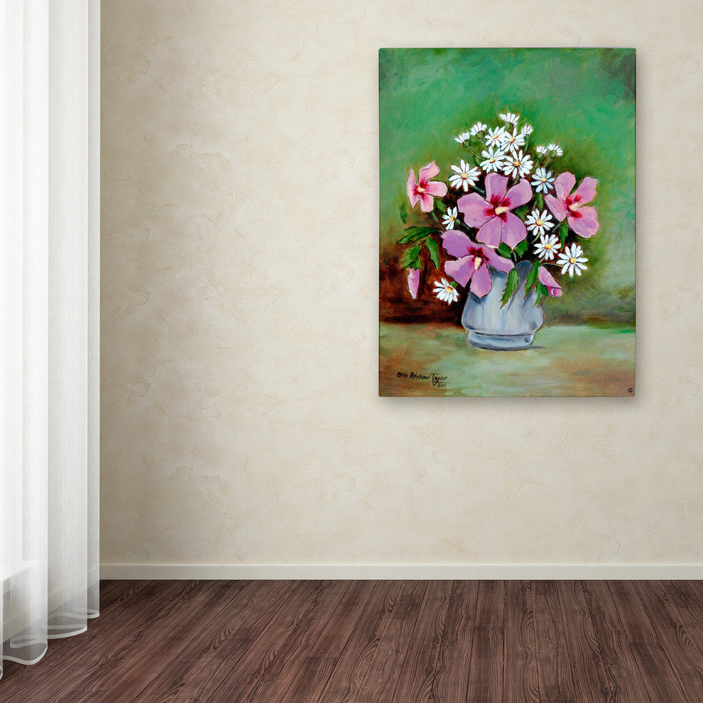 Arie Reinhardt Taylor ''Hibiscus And Daisies'' Canvas Art, 24x18