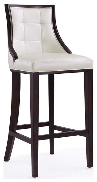 Fifth Avenue Bar Stool in Pearl White and Walnut