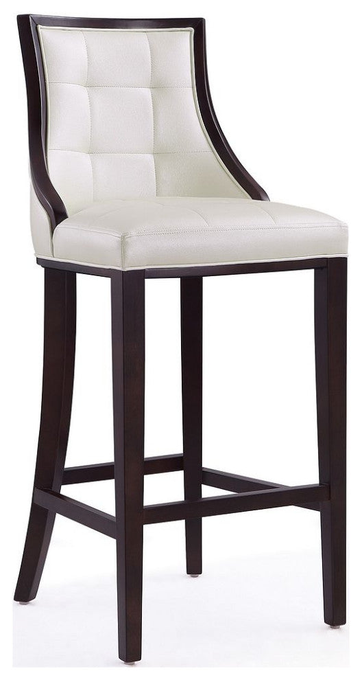 Fifth Avenue Bar Stool in Pearl White and Walnut