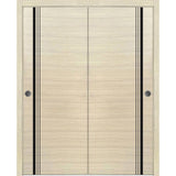 Bypass Doors 72 x 96 | Planum 0011 Natural Veneer with  | Sturdy Rails