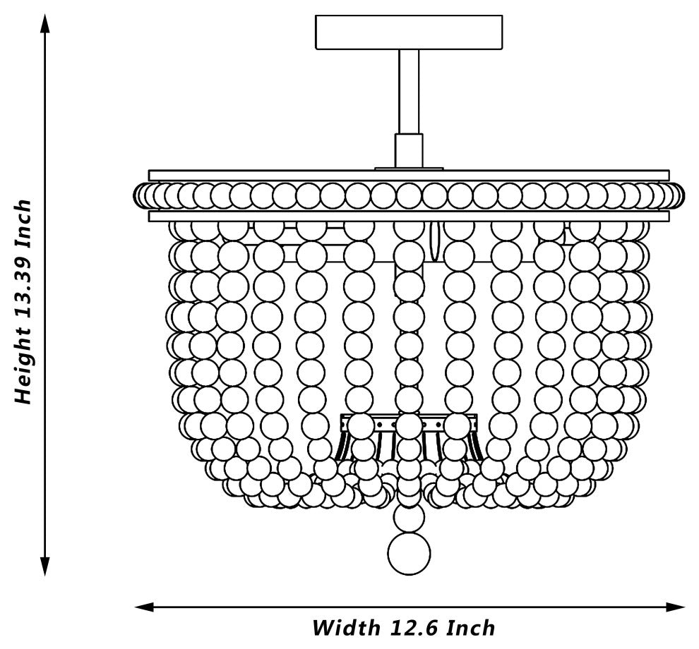 2 Light 12.6'' Unique/Statement Bowl Flush Mount, Oil Rubbed Bronze