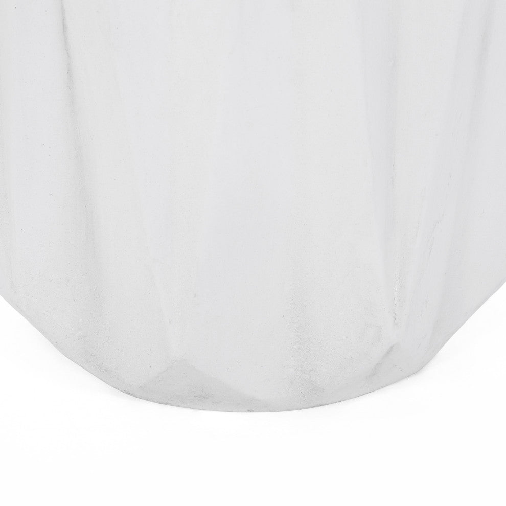 Cayce Outdoor Lightweight Concrete Side Table, Antique White