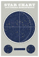 "Southern Star Chart Blue Gray" Digital Paper Print by Sue Schlabach, 26"x38"