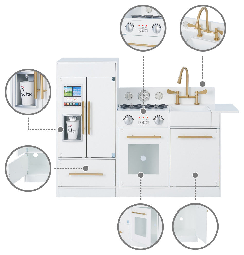 Charlotte Play Kitchen Cooking Playset, White