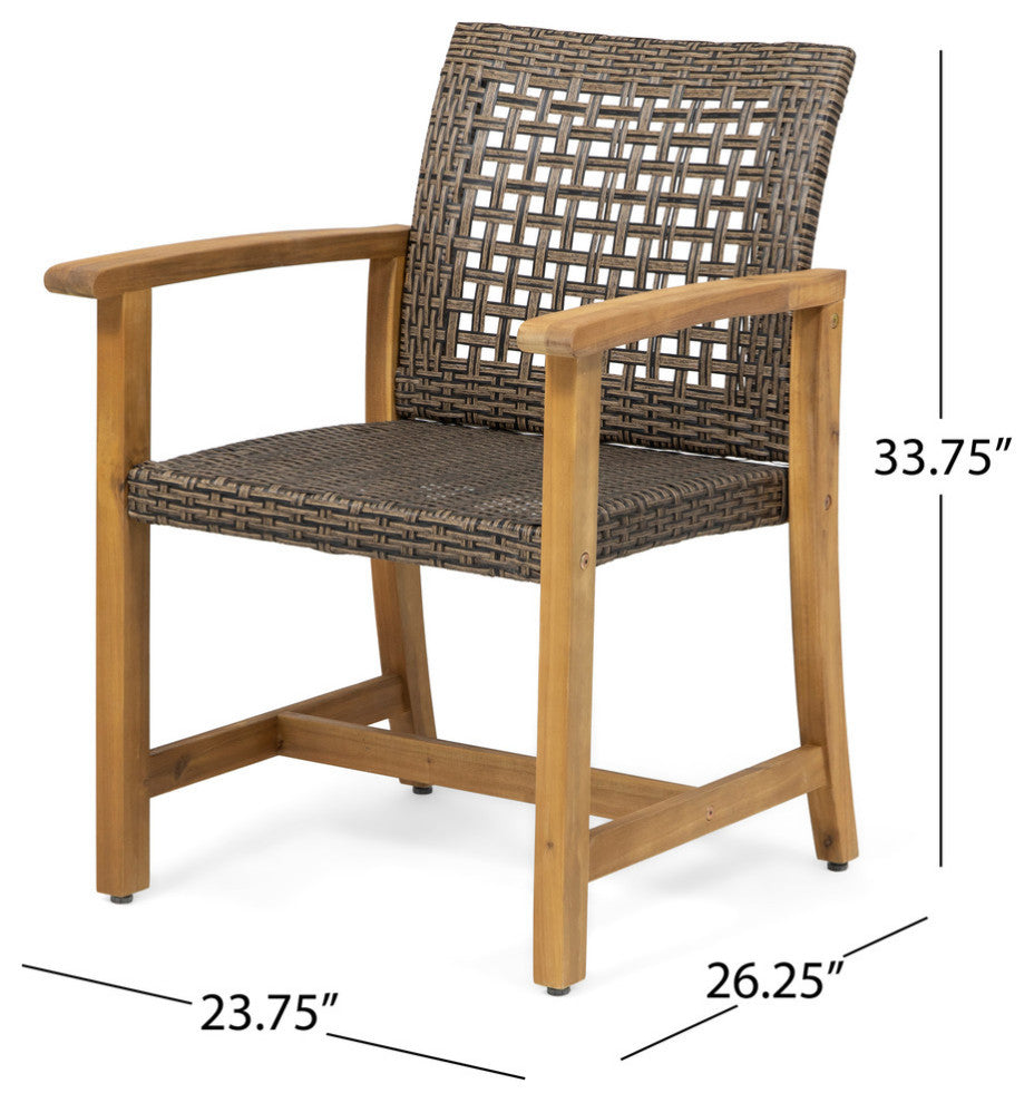 Arno Outdoor 8-Seater Acacia Wood Dining Set With Expandable Table, Teak/Mocha