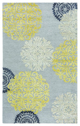 Rizzy Home Eden Harbor EH8639 Yellow Medallion Area Rug, Rectangular 9'x12'