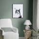 "Siberian Cat" B, W Portraits Printed Art Glass With A Black Aluminum Frame
