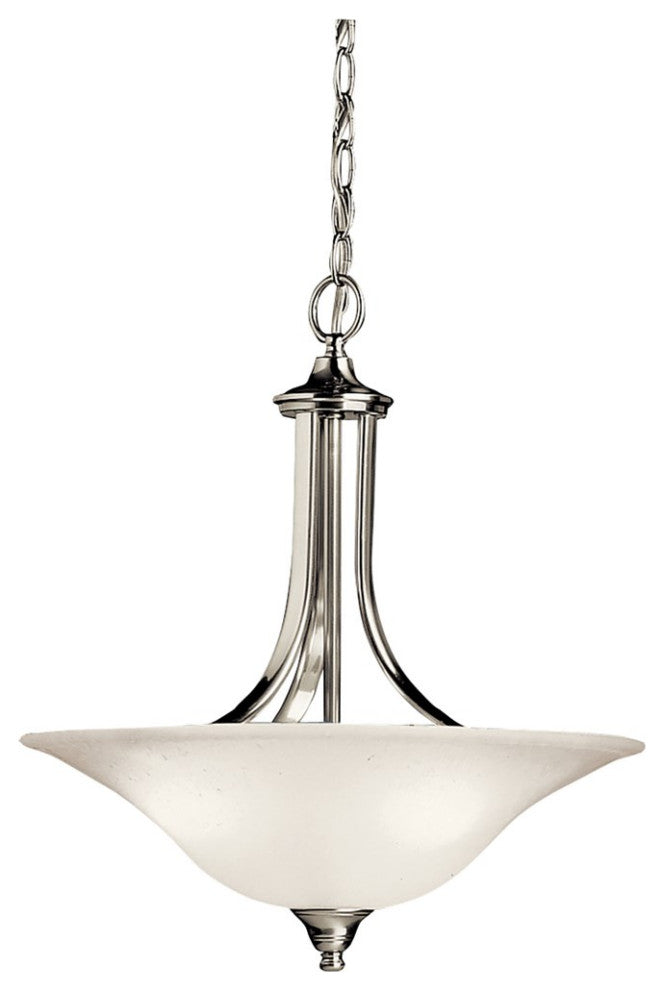 Kichler Dover 3 Light Inverted Pendant-Semi Flush in Brushed Nickel