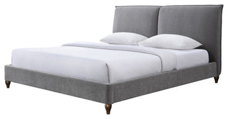 Safavieh Couture Sophianna Platform Bed, Dark Grey/Walnut, Queen