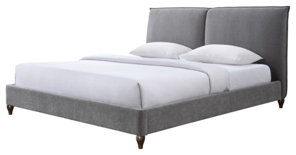 Safavieh Couture Sophianna Platform Bed, Dark Grey/Walnut, Queen