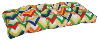 42"X19" U-Shaped Patterned Polyester Tufted Settee/Bench Cushion, Resort Garden