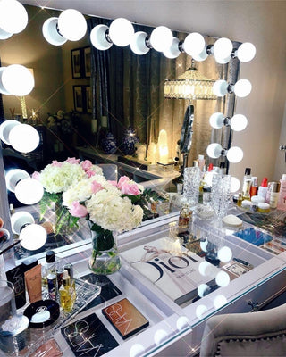 Hollywood Premiere Pro Vanity Mirror, White, Bluetooth