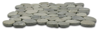 Sliced Bali Cloud Pebble Tile - 12x12 Natural Stone, Mesh Backed, Eco-Friendly