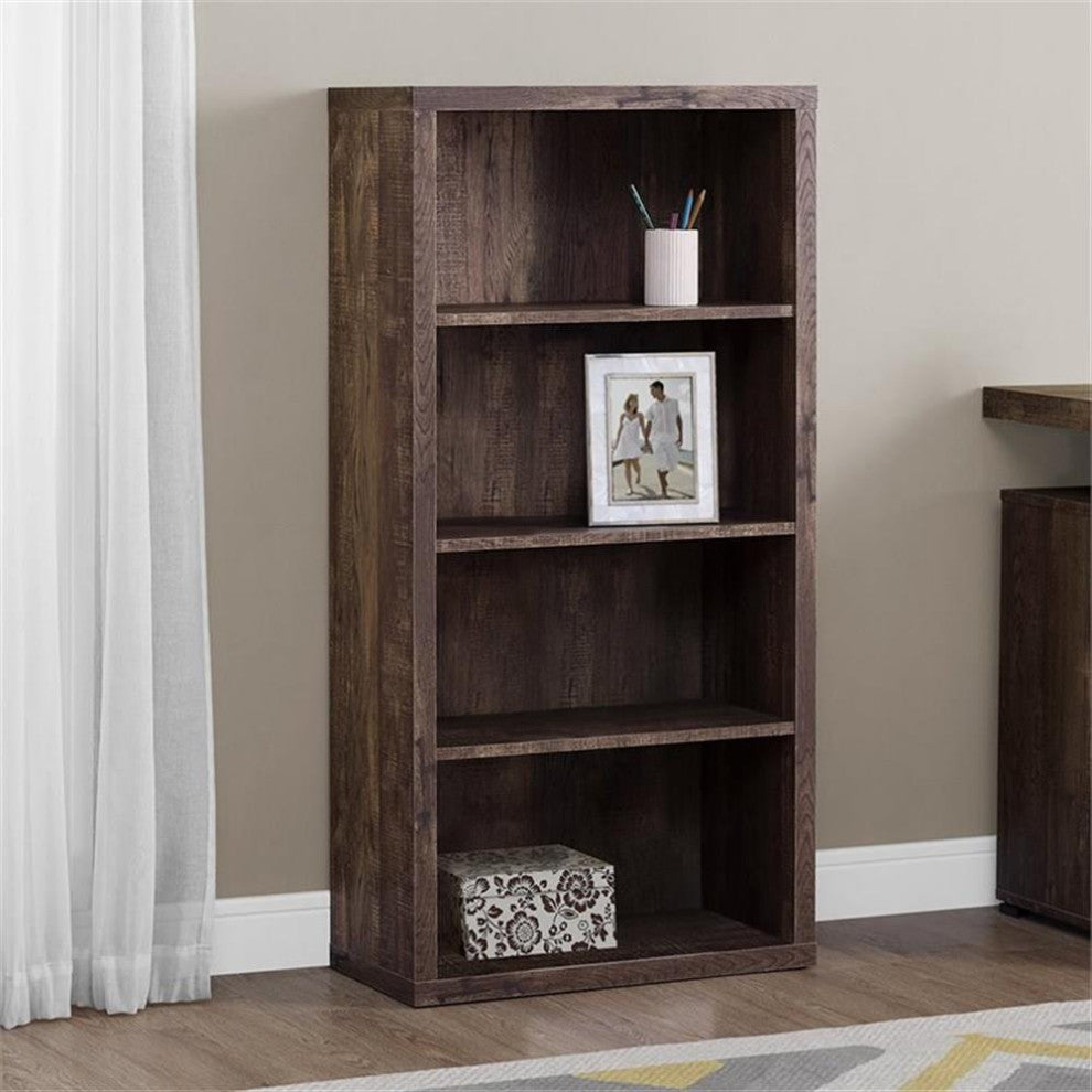 Bookshelf Bookcase Etagere 5 Tier 48"H Office Bedroom Laminate Brown
