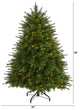 5' New England Pine Faux Xmas Tree W/ 200 Clear Lights and 492 Bendable Branches