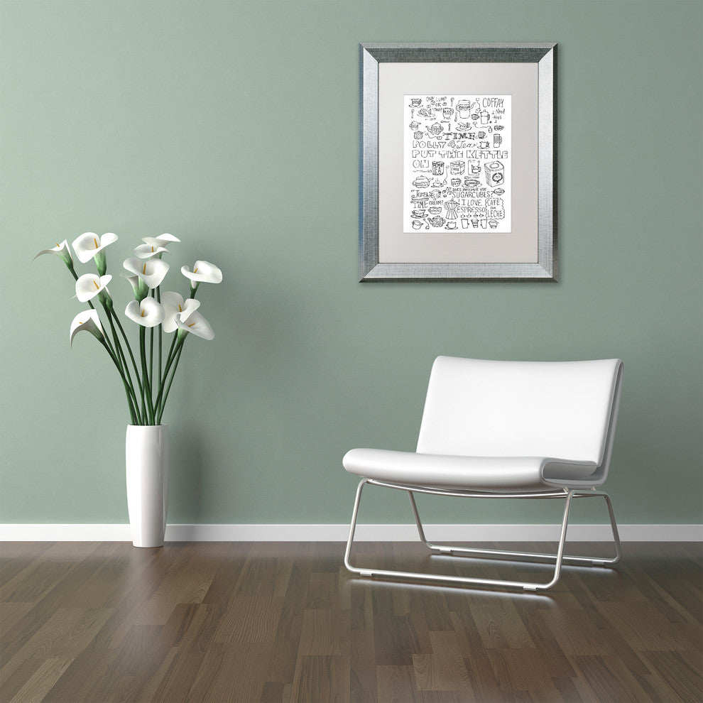 Elizabeth Caldwell 'Put The Kettle On' Art, Silver Frame, White Mat, 16x20