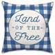 Land of the Free Buffalo Check 18x18 Spun Poly Pillow