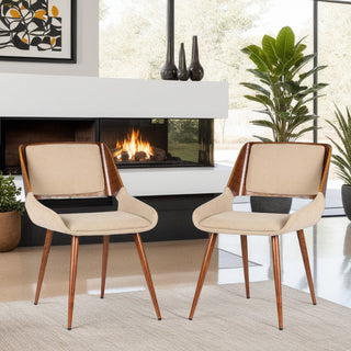 Panda Mid-Century Dining Chair, Walnut, Brown