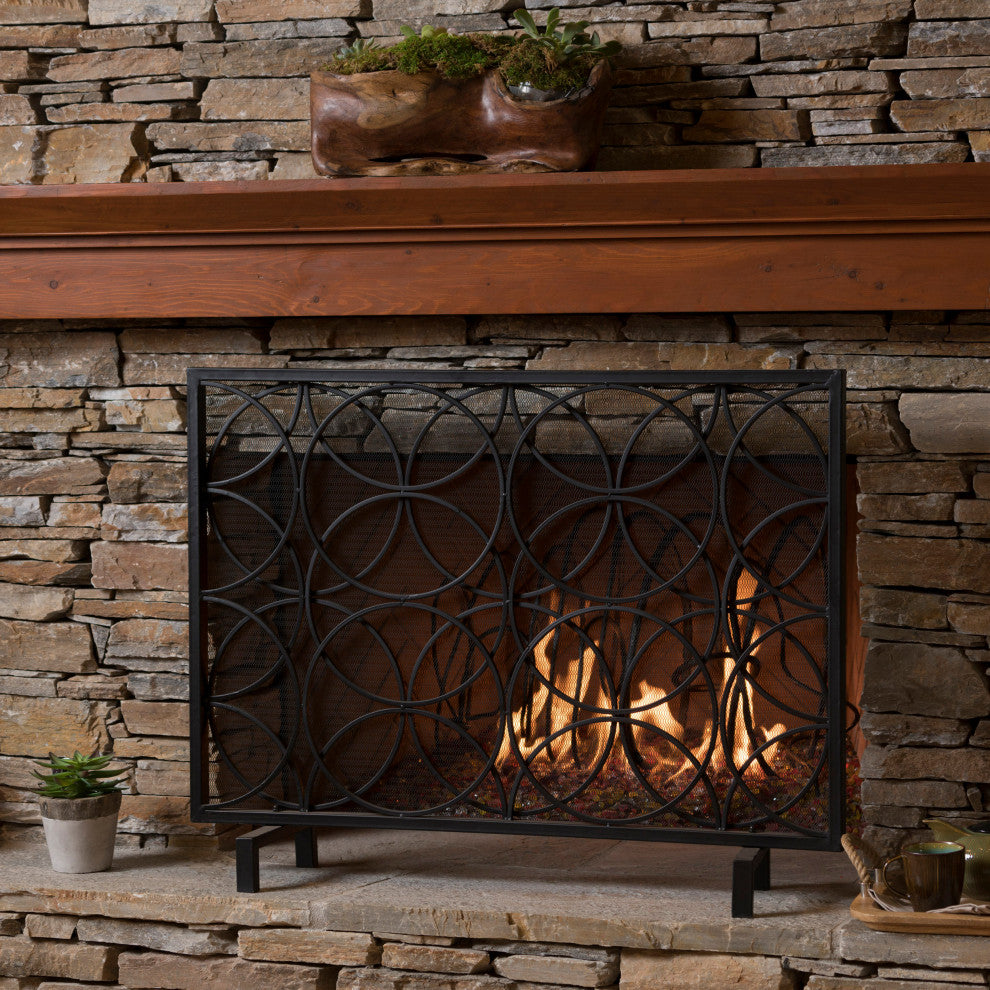 Veritas Single Panel Iron Fireplace Screen - Thumbnail 3