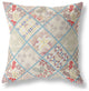 26 Cream Red Patch Indoor Outdoor Throw Pillow