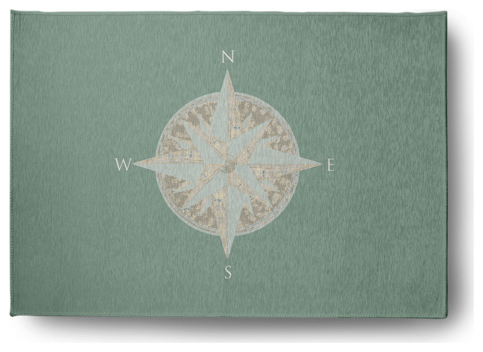 5' x 7' Compass Nautical Indoor/Outdoor Rug, Sage