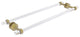 Pacific Beach 24" Groovy Back to Back Shower Door Towel Bar, Satin Brass
