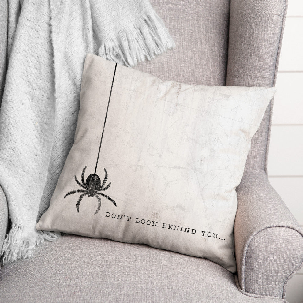 Look Behind You Spider 16x16 Throw Pillow