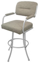 Swivel Counter Metal Bar Stool, Hemsath Driftwood - White, 26"