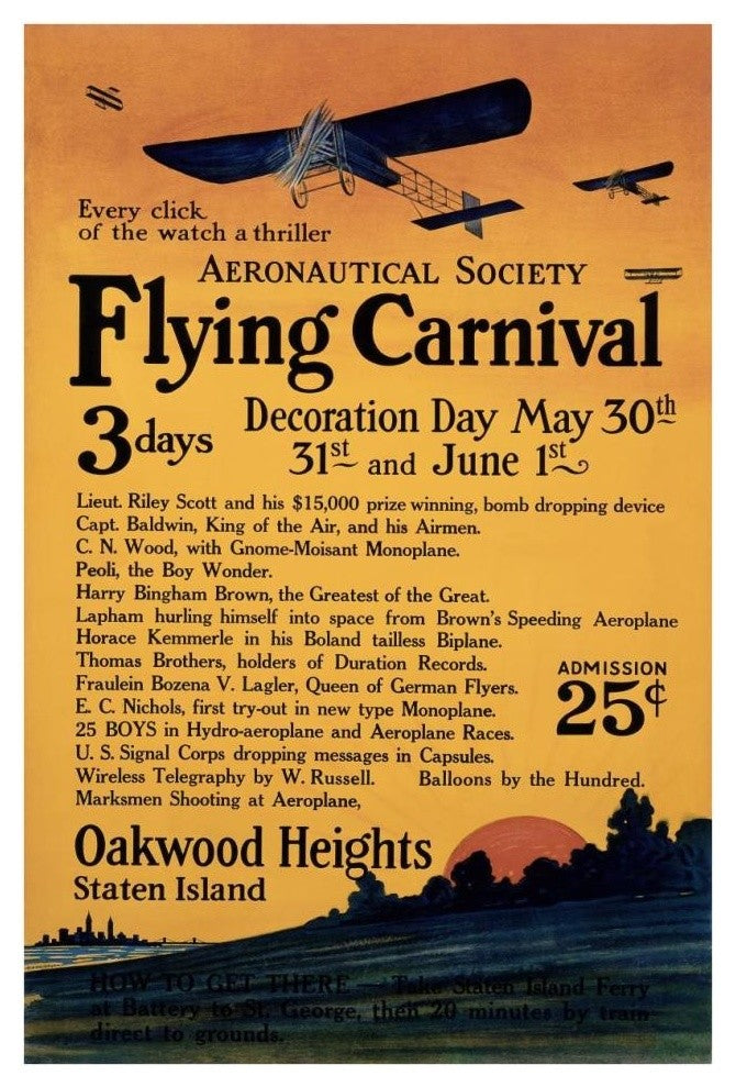"Aeronautical Society Flying Carnival" Digital Paper Print by Unknown, 26"x38"