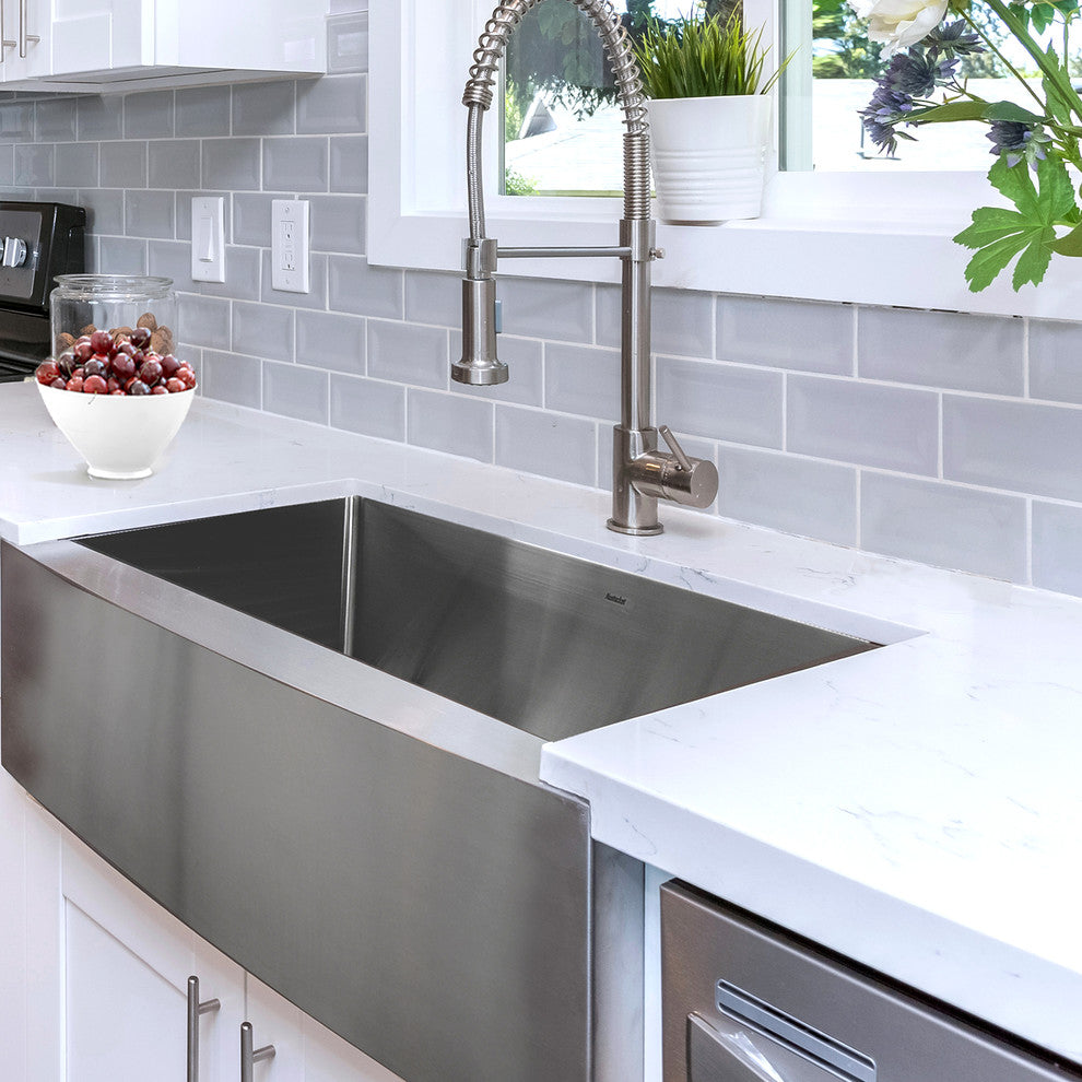 Nantucket Sinks 30" Pro Series Apron Farmhouse Stainless Steel Kitchen Sink