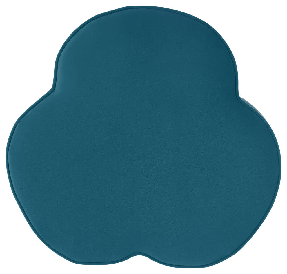 Rustic Manor Jalayah Ottoman, Upholstered, Velvet, Teal