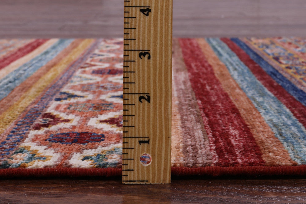2' 7" X 8' 5" Runner Hand Knotted Super Kazak Khorjin Rug - Q12798
