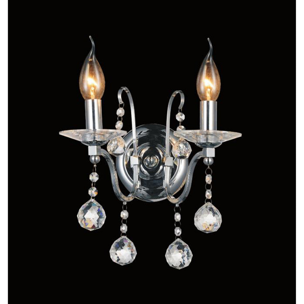 CWI Lighting 5507W12C-2 Valentina 2 Light Wall Sconce With Chrome Finish