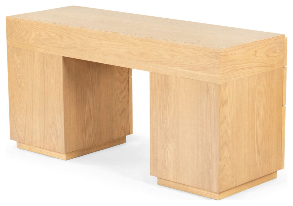 Safavieh Couture Zeus 7 Drawer Wood Desk, Natural