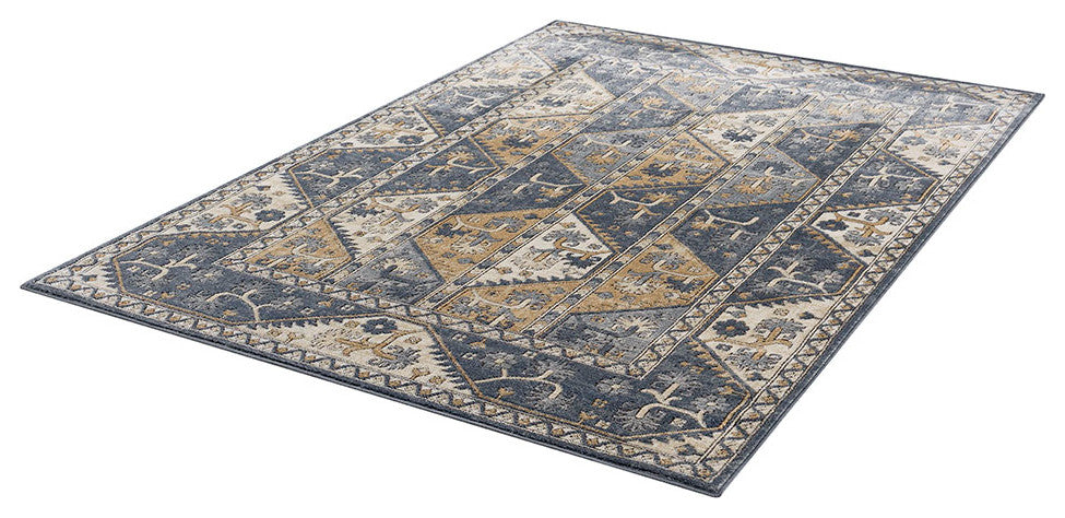 Gewnee Dakota Tiled Border Area Rug, 8x10'