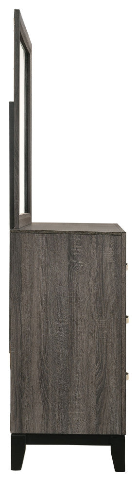 Watson 6-drawer Dresser With Mirror Grey Oak