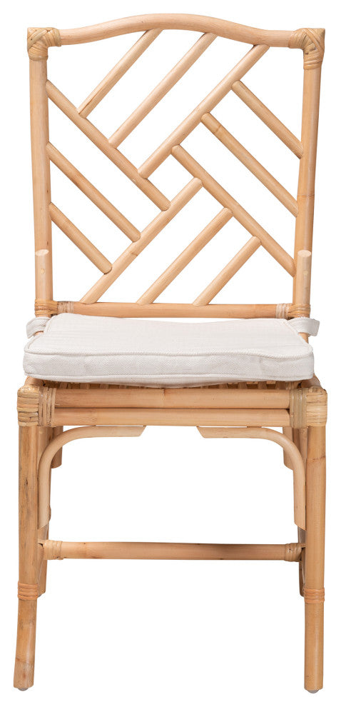 Rio Modern Bohemian Natural Brown Rattan Dining Chair