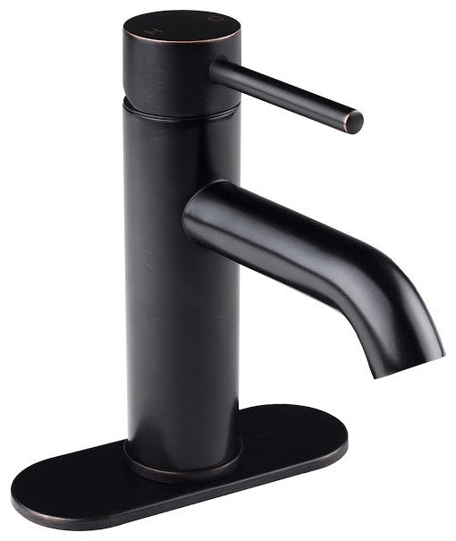 European Single Post Bathroom Faucet with Deck Plate Oil Rubbed Bronze