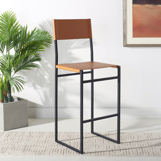 Safavieh Layne Barstool, Cognac/Black, Cognac/Black