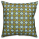 Folk Lattice Pattern, Green Outdoor Throw Pillow, 20"x20"